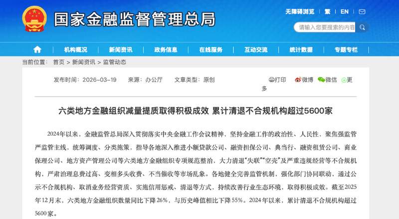  六类地方金融组织迎来深度洗牌，行业生态显著优化。 股票财经 六类地方金融组织迎来深度洗牌，行业生态显著优化。 股票财经