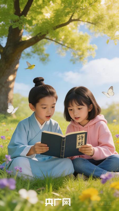 春风拂面书声起，经典诵读正当时；书香种子悄然播，心田沃土待花开。